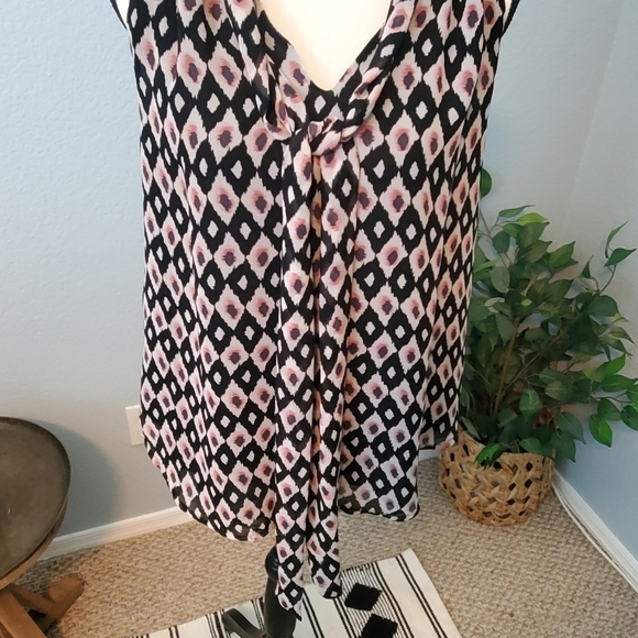 DANIEL RAINN sleeveless tunic diamond pattern pink black women's size small - Picture 8 of 10